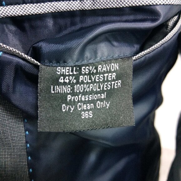 Marc Ecko 36S 2 Button Dark Gray Birdseye Suit Blazer Sport Coat - Picture 8 of 10